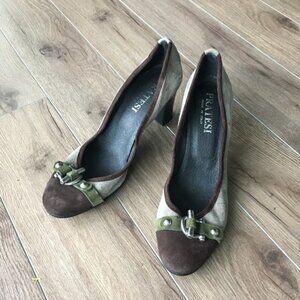 PRATESI Made in‎ Italy Buckle Suede block 3” Heels